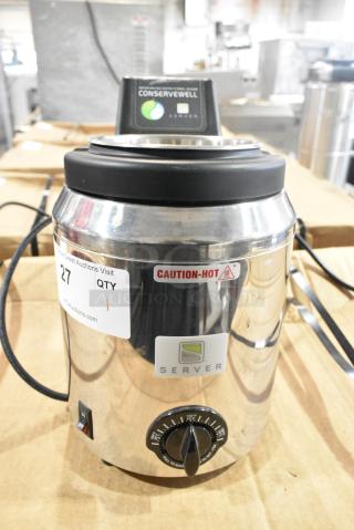 BRAND NEW SCRATCH AND DENT! Server FS-4 Stainless Steel Topping Warmer w/ ConserveWell CW-DI Insert. 120 Volts, 1 Phase. Tested and Working!