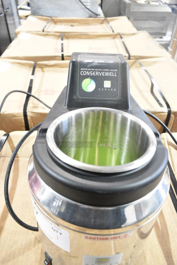 BRAND NEW SCRATCH AND DENT! Server FS-4 Stainless Steel Topping Warmer w/ ConserveWell CW-DI Insert. 120 Volts, 1 Phase. Tested and Working! - Image 3 of 8