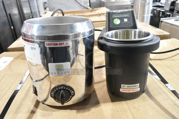 BRAND NEW SCRATCH AND DENT! Server FS-4 Stainless Steel Topping Warmer w/ ConserveWell CW-DI Insert. 120 Volts, 1 Phase. Tested and Working! - Image 4 of 8