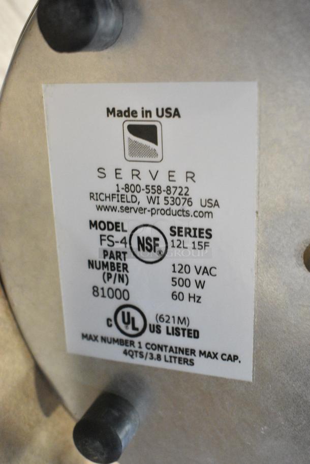 BRAND NEW SCRATCH AND DENT! Server FS-4 Stainless Steel Topping Warmer w/ ConserveWell CW-DI Insert. 120 Volts, 1 Phase. Tested and Working! - Image 6 of 8