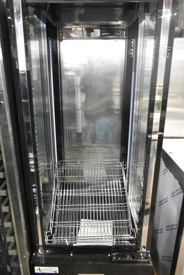 BRAND NEW SCRATCH AND DENT! Avantco 193GD4C15HCB Metal Commercial Single Door Reach In Cooler Merchandiser on Commercial Casters. See Pictures for Broken Glass Door. 115 Volts, 1 Phase. Tested and Working! - Image 6 of 8