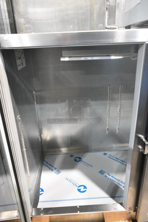 BRAND NEW SCRATCH AND DENT! Beverage Air BB72HC-1-G-S Stainless Steel Commercial 3 Door Back Bar Cooler Merchandiser. 115 Volts, 1 Phase. Tested and Working! - Image 3 of 6