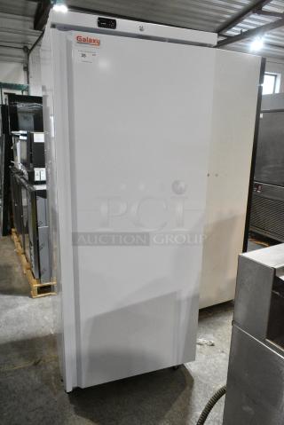 BRAND NEW SCRATCH AND DENT! Galaxy 177GRI18FW Metal Commercial Single Door Reach In Freezer on Commercial Casters. 115 Volts, 1 Phase. Tested and Working!