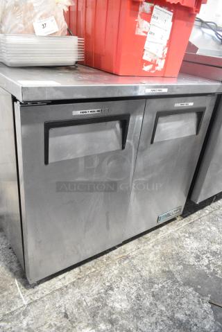 2019 True TUC-36-LP-HC Stainless Steel Commercial 2 Door Undercounter Cooler on Commercial Casters. 115 Volts, 1 Phase. Tested and Working!