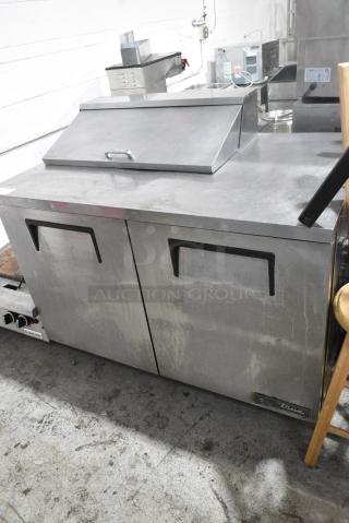 2019 True TSSU-48-08-HC Stainless Steel Commercial Sandwich Salad Prep Table Bain Marie Mega Top on Commercial Casters. 115 Volts, 1 Phase. Tested and Working!