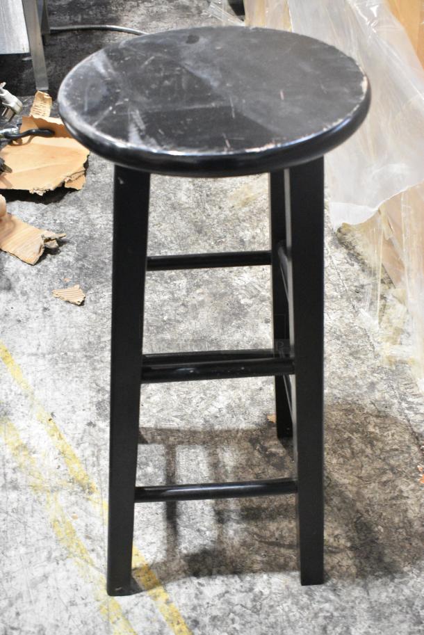 7 Various Wood Pattern Bar Stools; Light Wood Finish and Black Finish. 7 Times Your Bid! - Image 3 of 4