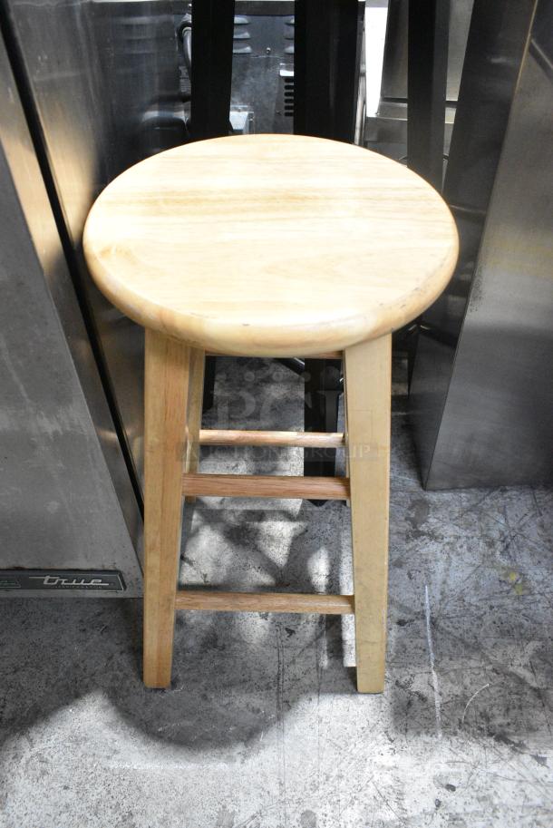 7 Various Wood Pattern Bar Stools; Light Wood Finish and Black Finish. 7 Times Your Bid! - Image 4 of 4