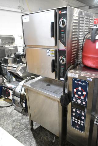 Groen HY-6E Stainless Steel Commercial Electric Powered 2 Deck Steam Cabinet. 480 Volts, 3 Phase.