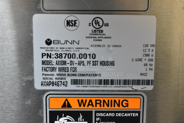 2022 Bunn AXIOM-DV-APS Stainless Steel Commercial Countertop Coffee Machine. 120 Volts, 1 Phase. - Image 6 of 6