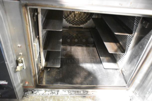 Belshaw Adamatic Mono FG189-UZ84 Stainless Steel Commercial Electric Powered Convection Oven. See Pictures for Broken Glass. 208/220 Volts, 1 Phase. - Image 4 of 6
