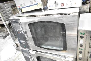 Belshaw Adamatic Mono FG189-UZ84 Stainless Steel Commercial Electric Powered Convection Oven. 208/220 Volts, 1 Phase.