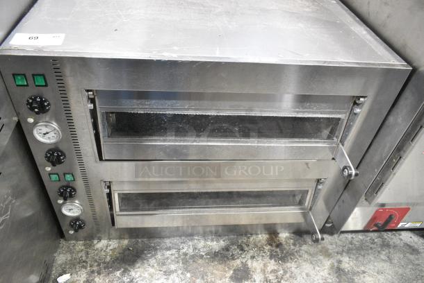 Stainless Steel Commercial Countertop 2 Deck Pizza Oven. Cannot Test Due To Missing Power Cord - Image 1 of 4