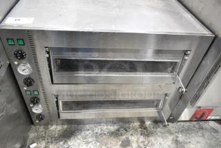 Stainless Steel Commercial Countertop 2 Deck Pizza Oven. Cannot Test Due To Missing Power Cord