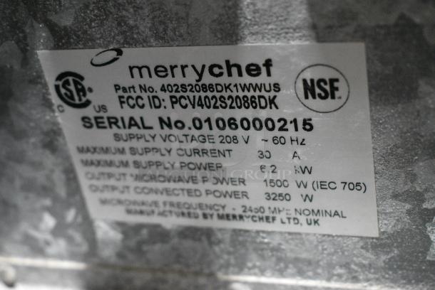 Merrychef 402S Stainless Steel Commercial Countertop Electric Powered Rapid Cook Oven. 208/240 Volts, 1 Phase. - Image 5 of 5