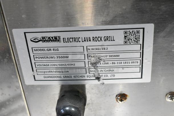 Grace GR-ELG Stainless Steel Commercial Countertop Electric Powered Lava Rock Charbroiler Grill. 220 Volts, 1 Phase. - Image 6 of 6