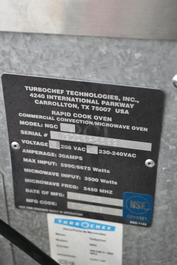 Turbochef NGC Stainless Steel Commercial Countertop Electric Powered Rapid Cook Oven. 208/240 Volts, 1 Phase. - Image 6 of 6
