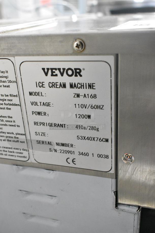 Vevor ZM-A168 Stainless Steel Commercial Floor Style Air Cooled 2 Flavor w/ Twist Soft Serve Ice Cream Machine. 110 Volts, 1 Phase. - Image 6 of 6