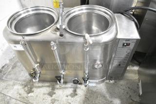 Curtis RU-300 Stainless Steel Commercial Countertop Double Coffee Urn. No Lids
