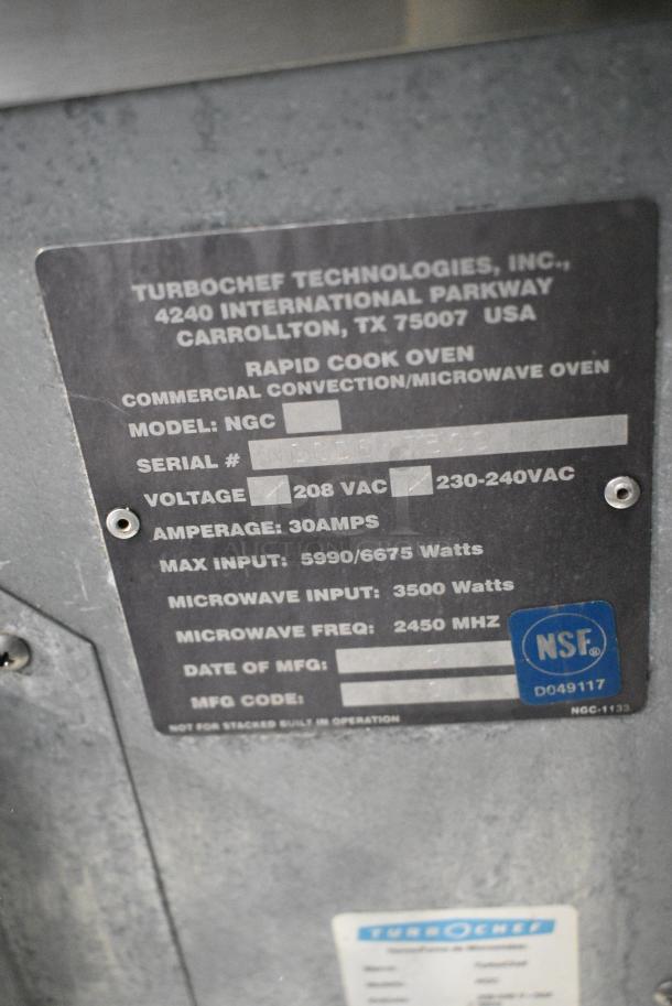 Turbochef NGC Stainless Steel Commercial Countertop Electric Powered Rapid Cook Oven. 208/240 Volts, 1 Phase. - Image 7 of 8