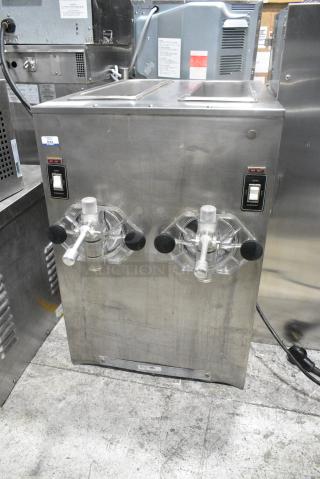 SaniServ AZ5 Stainless Steel Commercial Countertop Air Cooled 2 Flavor Soft Serve Ice Cream Machine. 115 Volts, 1 Phase.