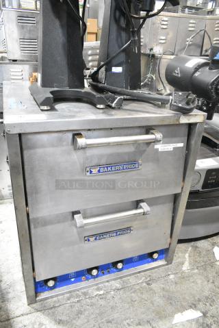 Bakers Pride P44 Stainless Steel Commercial Countertop 2 Deck Pizza Oven w/ Cooking Stones. 208 Volts, 1 Phase.
