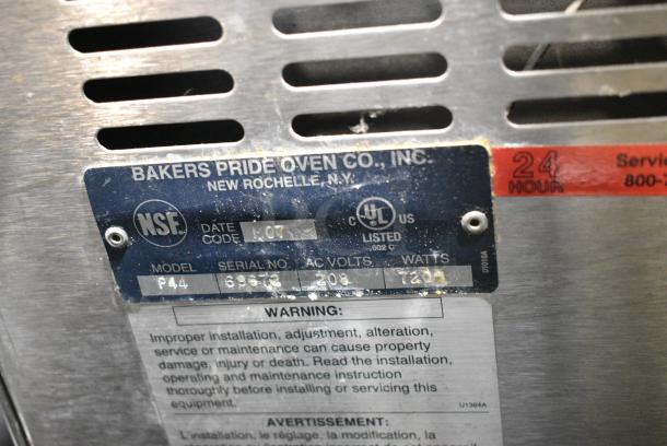 Bakers Pride P44 Stainless Steel Commercial Countertop 2 Deck Pizza Oven w/ Cooking Stones. 208 Volts, 1 Phase. - Image 8 of 8