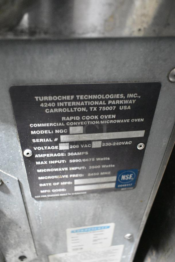 Turbochef NGC Metal Commercial Countertop Electric Powered Rapid Cook Oven. 208/240 Volts, 1 Phase. - Image 5 of 5