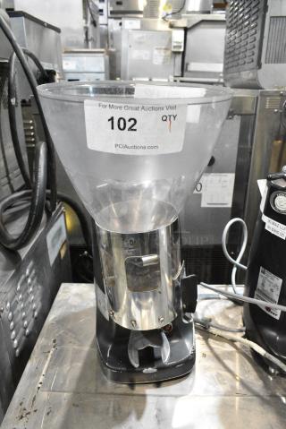 Mazzer Luigi Super Jolly Timer Metal Commercial Countertop Espresso Bean Grinder. Missing Lid. 120 Volts, 1 Phase. Tested and Working!