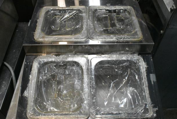 Avantco 360CPT15HC Stainless Steel Commercial Countertop Refrigerated Rail w/ Drop In Bins and Lids. 115 Volts,1 Phase. Tested and Working! - Image 3 of 5