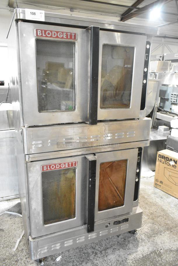 2 Blodgett Stainless Steel Commercial Natural Gas Powered Full Size Convection Oven w/ View Through Doors and Thermostatic Controls on Commercial Casters. 2 Times Your Bid! - Image 1 of 10