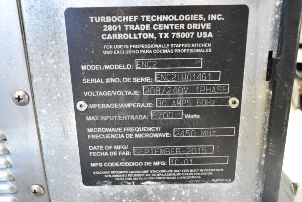 Turbochef ENC2 Metal Commercial Countertop Electric Powered Rapid Cook Oven. 208/240 Volts, 1 Phase. - Image 6 of 6