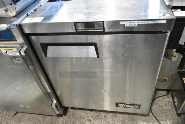 2017 Migali C-SP27-8-HC Stainless Steel Commercial Single Door Undercounter Cooler on Commercial Casters. 115 Volts, 1 Phase. Tested and Working! - Image 1 of 5