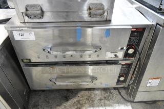 Hatco HDW-2 Stainless Steel Commercial Countertop 2 Drawer Food Warmer. 120 Volts, 1 Phase. Tested and Working!
