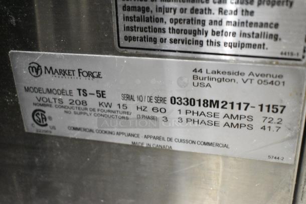 Market Forge TS-5E Turbo Steam Stainless Steel Commercial Countertop Electric Powered Single Deck Steam Cabinet. 208 Volts, 1/3 Phase. - Image 7 of 7