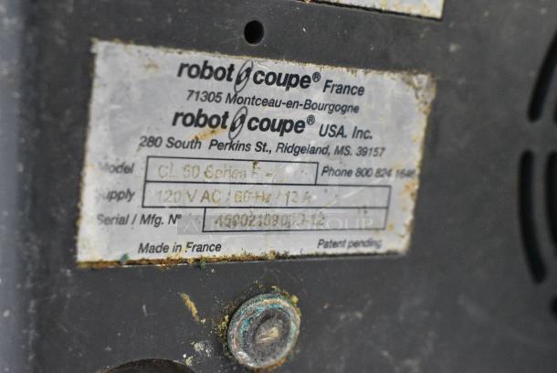 Robot Coupe CL50 Metal Commercial Countertop Food Processor w/ Continuous Feed Head. 120 Volts, 1 Phase. Tested and Does Not Power On - Image 3 of 4