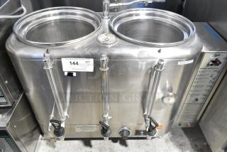 Curtis RU-300 Stainless Steel Commercial Countertop Double Coffee Urn. No Lids.