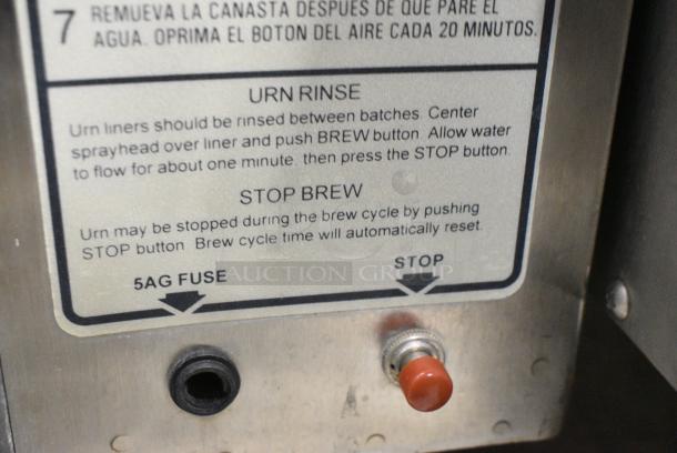 Curtis RU-300 Stainless Steel Commercial Countertop Double Coffee Urn. No Lids. - Image 4 of 5