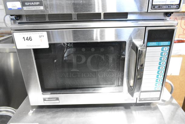 2021 Sharp R-25JT-F Stainless Steel Commercial Countertop Microwave Oven 120 Volts, 1 Phase. - Image 1 of 4