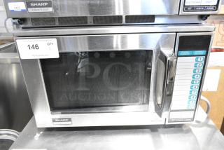 2021 Sharp R-25JT-F Stainless Steel Commercial Countertop Microwave Oven 120 Volts, 1 Phase.