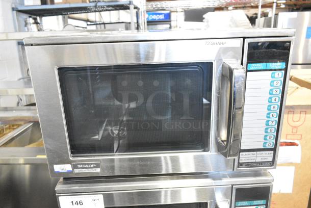 2021 Sharp R-25JT-F Stainless Steel Commercial Countertop Microwave Oven 120 Volts, 1 Phase. - Image 1 of 4