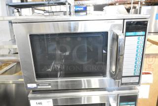 2021 Sharp R-25JT-F Stainless Steel Commercial Countertop Microwave Oven 120 Volts, 1 Phase.