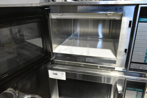 2021 Sharp R-25JT-F Stainless Steel Commercial Countertop Microwave Oven 120 Volts, 1 Phase. - Image 2 of 4