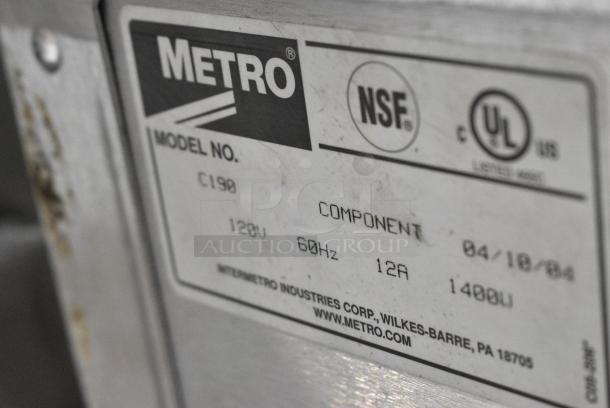 Metro FlavorHold C190 Metal Commercial Heated Holding Cabinet w/ Commercial Casters. 120 Volts, 1 Phase. Tested and Working! - Image 4 of 5