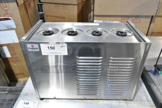 Crathco E47/E49-3 Stainless Steel Commercial Countertop Refrigerated Beverage Machine Base. 115 Volts, 1 Phase. Tested and Powers On But Does Not Get Cold