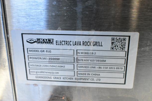 Grace GR-ELG Stainless Steel Commercial Countertop Electric Powered Lava Rock Charbroiler Grill. 220 Volts. - Image 4 of 5