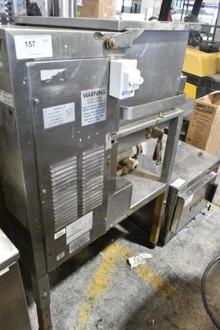 Hollymatic GMG 180A Stainless Steel Commercial Floor Style Meat Mixer on Commercial Casters. 208/250 Volts, 1 Phase.