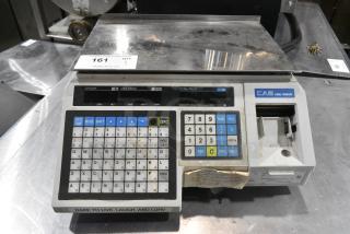CAS LP-3000 Metal Countertop 30 Pound Capacity Scale w/ Label Printer. Tested and Working!