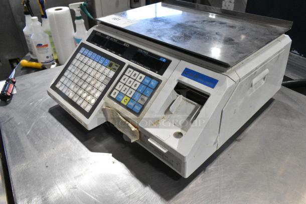CAS LP-3000 Metal Countertop 30 Pound Capacity Scale w/ Label Printer. Tested and Working! - Image 2 of 5