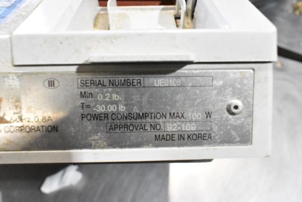 CAS LP-3000 Metal Countertop 30 Pound Capacity Scale w/ Label Printer. Tested and Working! - Image 4 of 5