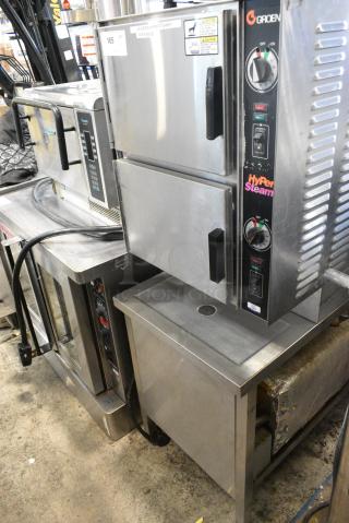 Groen HY-6E Stainless Steel Commercial Electric Powered 2 Deck Steam Cabinet. 480 Volts, 3 Phase.